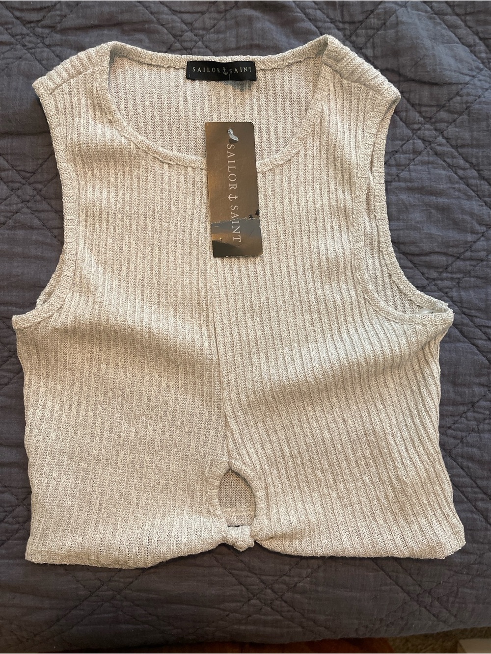Cream Knit Tank Top